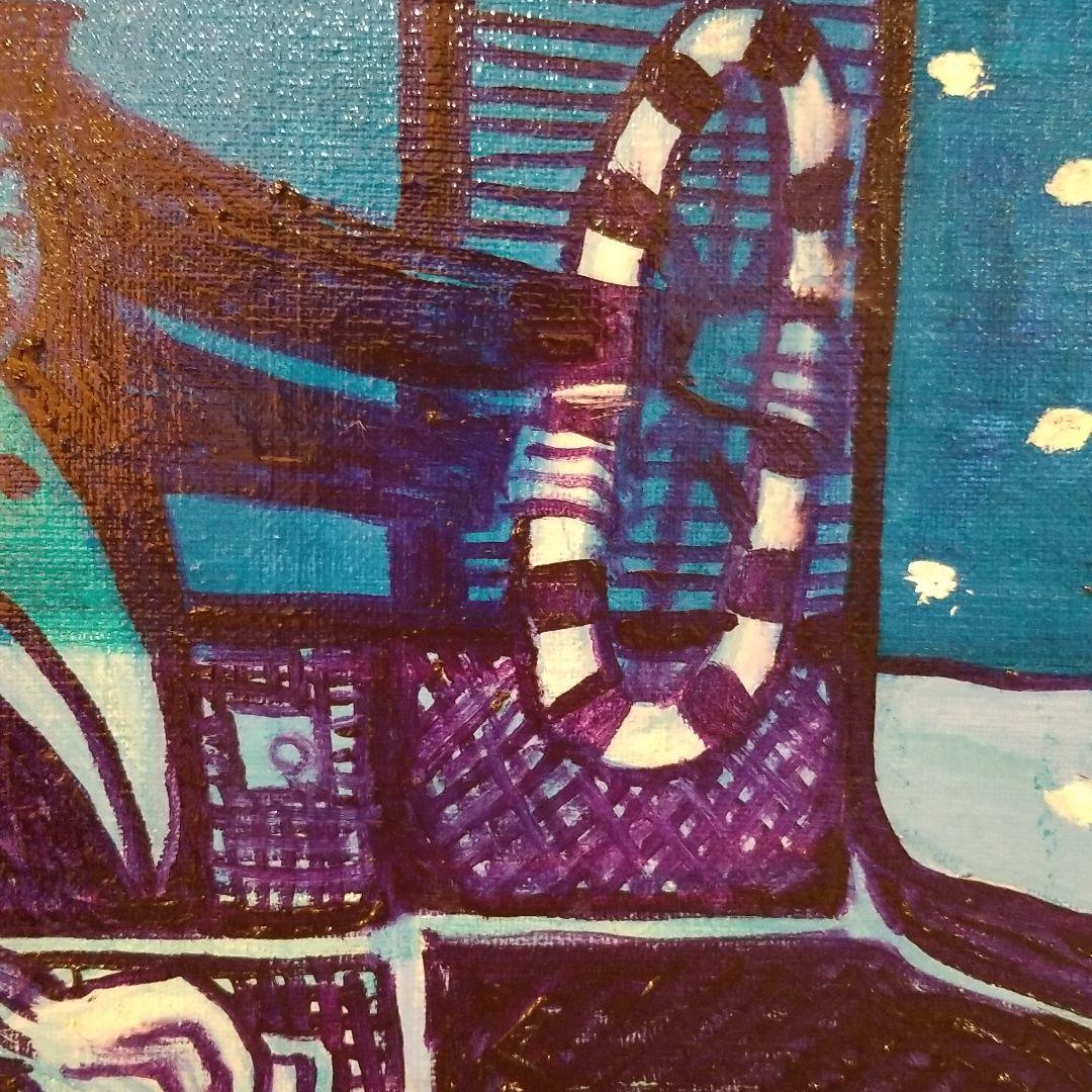 油絵 専用 さっそうと車に乗り込む鳥