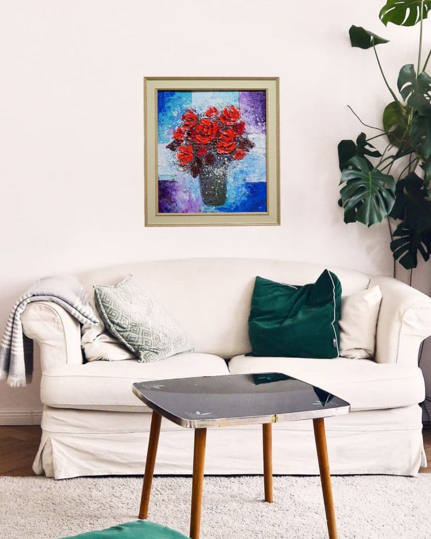 油絵 油彩 油彩画 絵画 絵 【Red rose】