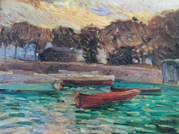 藤島武二、セーヌ河畔、画集、新品額付