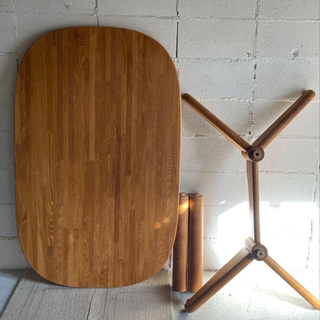 飛騨産業　オールドキツツキマーク　ダイニングテーブル　オーク材無垢　ヴィンテージ