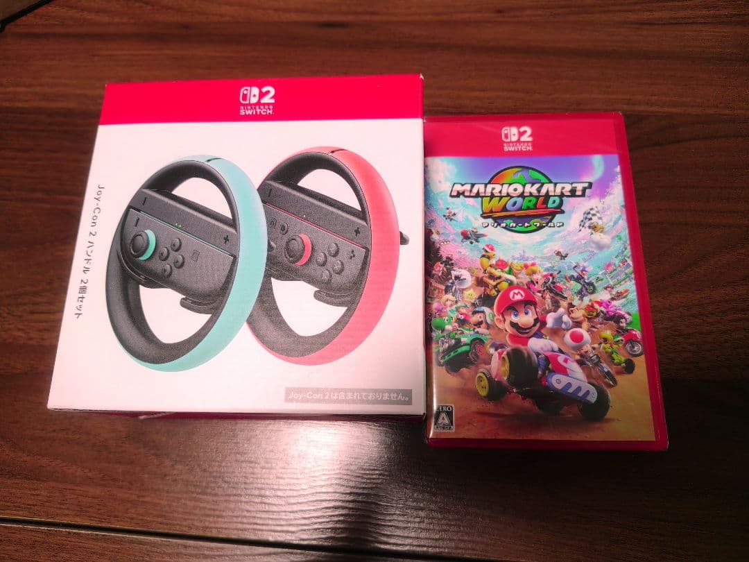 マリオカートワールド　ソフト+ ハンドル型コントローラー×2個セット