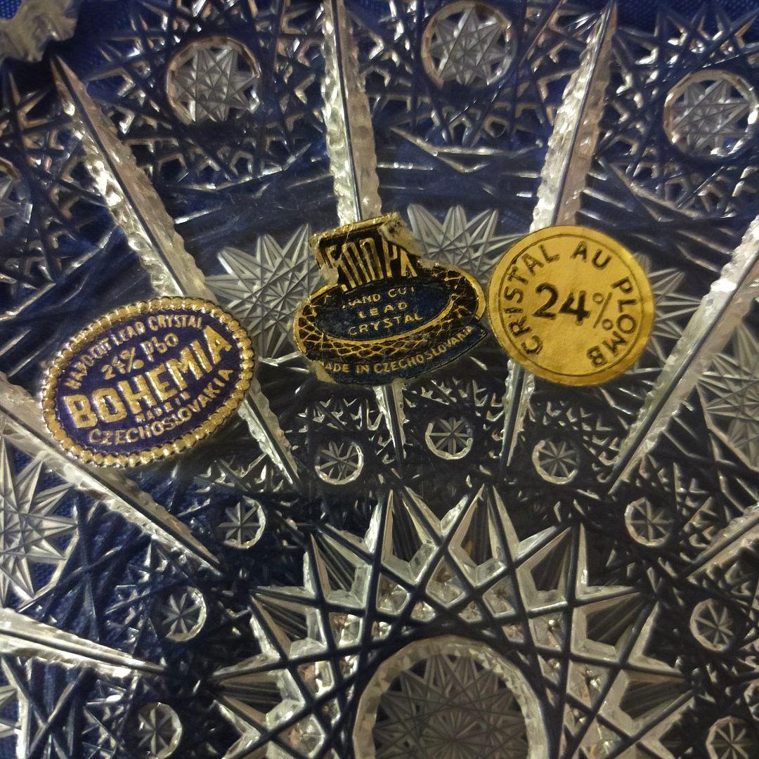 ボヘミア 500PK 豪華カット クリスタル 皿 プレート 5枚