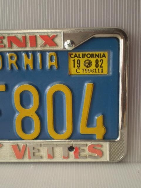 1ASF804' California'USAカルフォルニアライセンスプレート