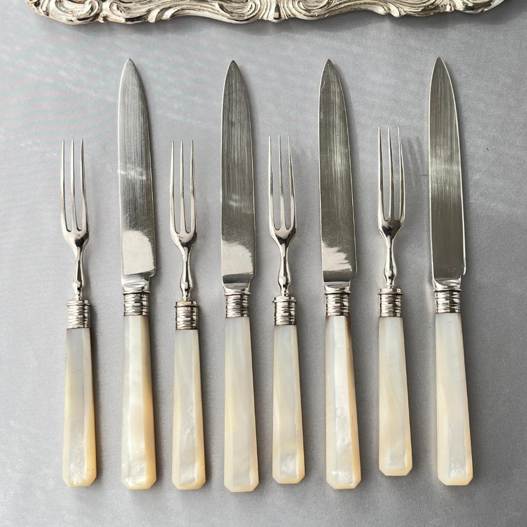 【William Yates 】【純銀継手 / 白蝶貝】アールデコ パストリー