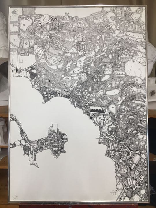 ボールペン画『ごちゃごちゃ』【価格応談】 ボールペン画『ごちゃごちゃ』【価格応談】