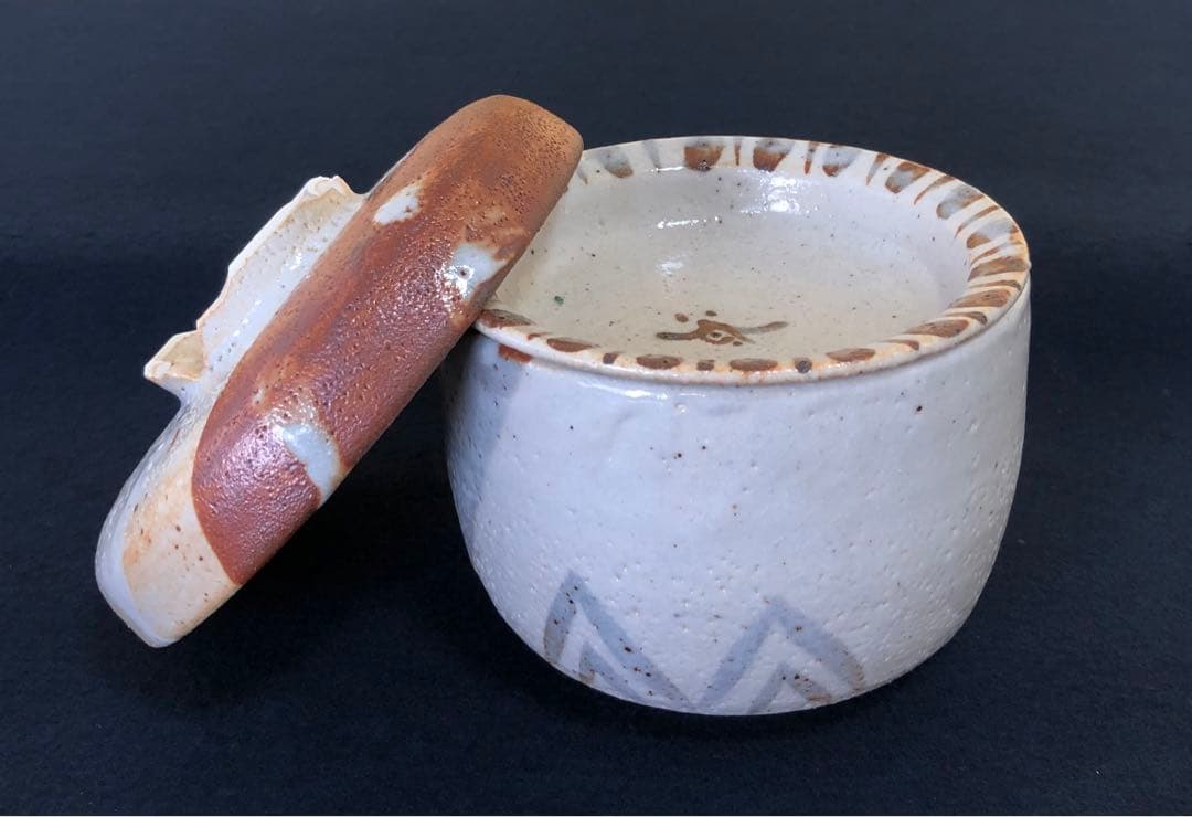 《R》志野 弁当蓋物6客 加藤十右衛門 共箱 懐石　250716E3