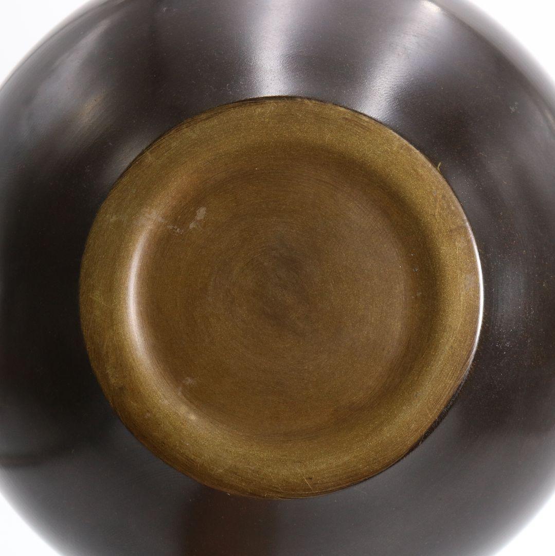 一ノ瀬宗也造 唐銅 口糸目建水 茶道具 共箱/共布 V267 BC23