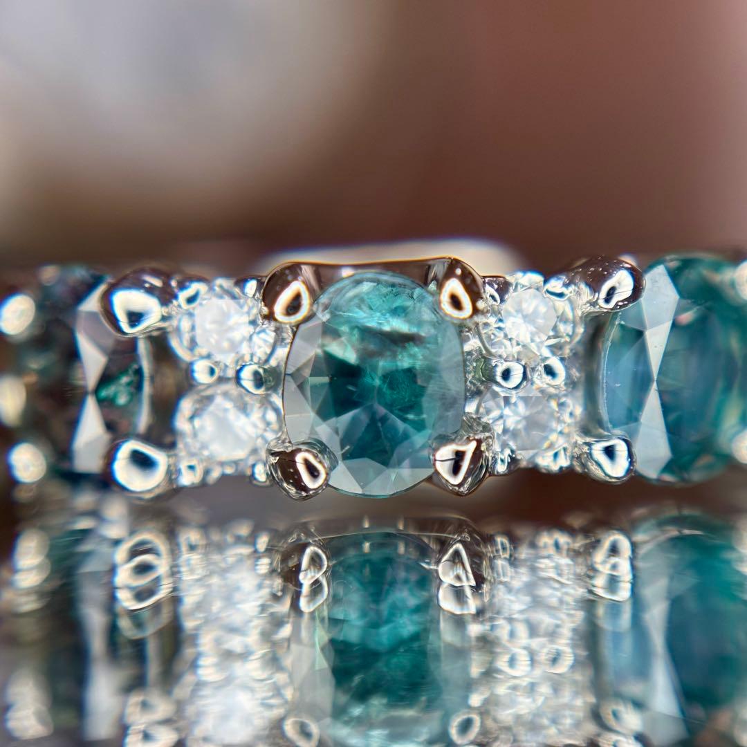 天然非加熱アレキサンドライト ダイヤモンド エタニティ 計1.061ct