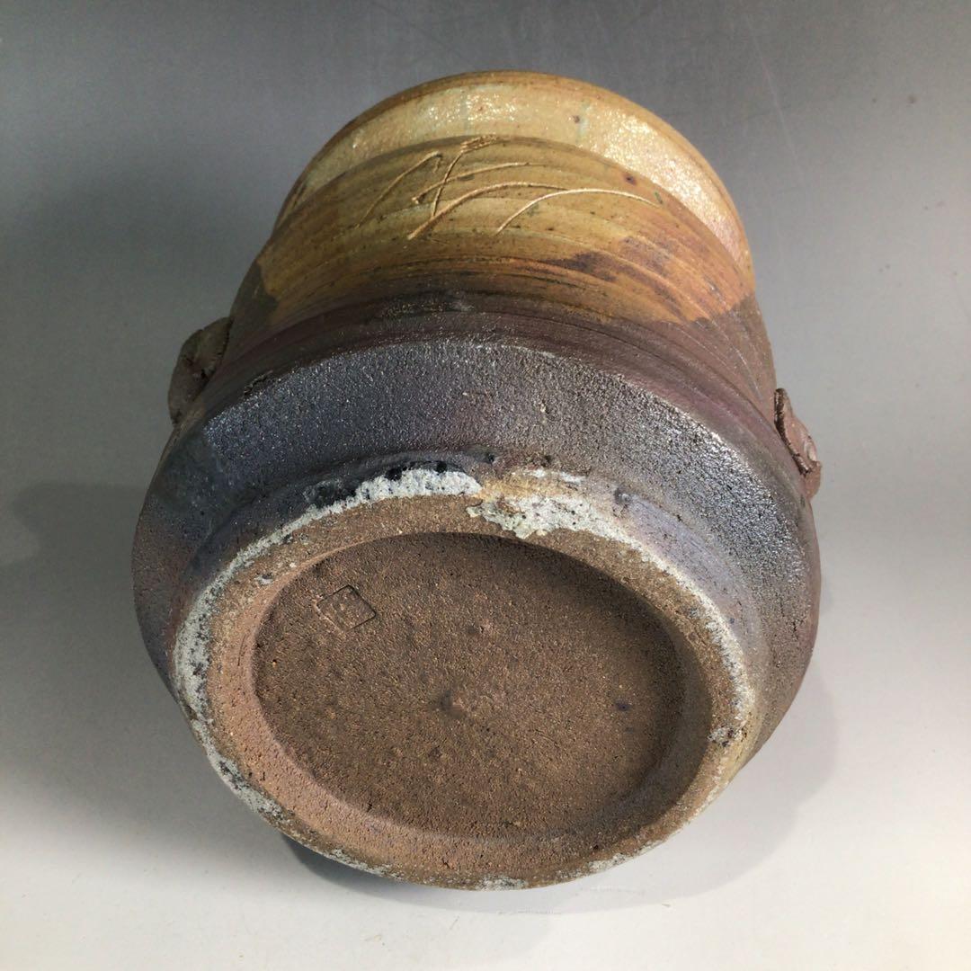 P295 水指 『在銘』『窯変錦彩』『耳付水指』 共箱 茶道具