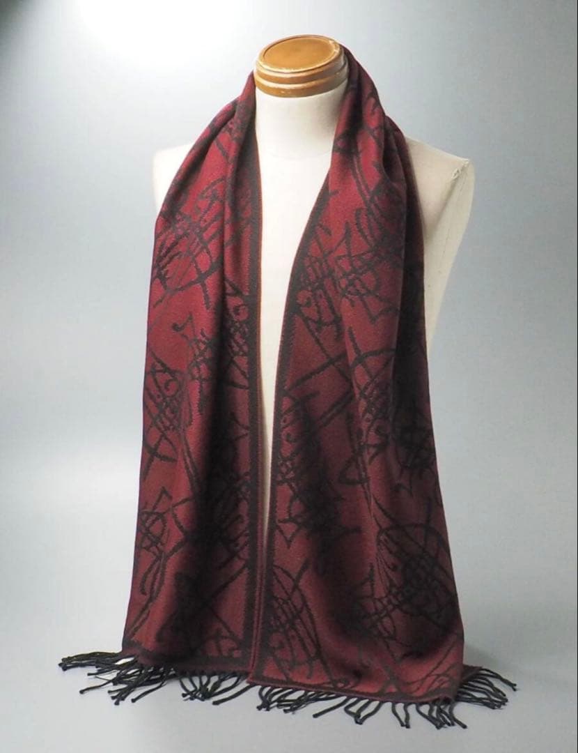 Vivienne Westwood□オーブ総柄 マフラー 赤黒リバーシブル