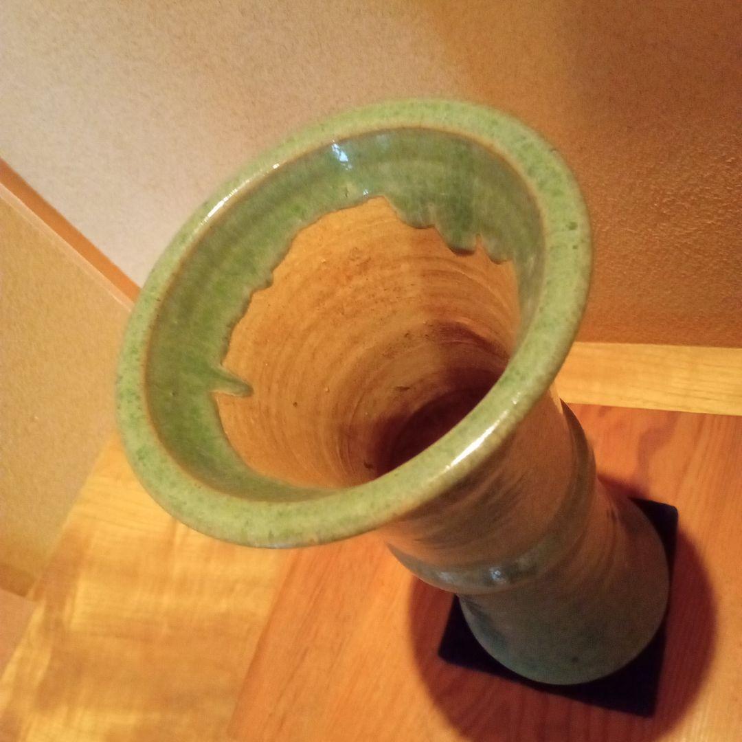 大作 名品】法正寺焼 立鼓花入(幻の窯)