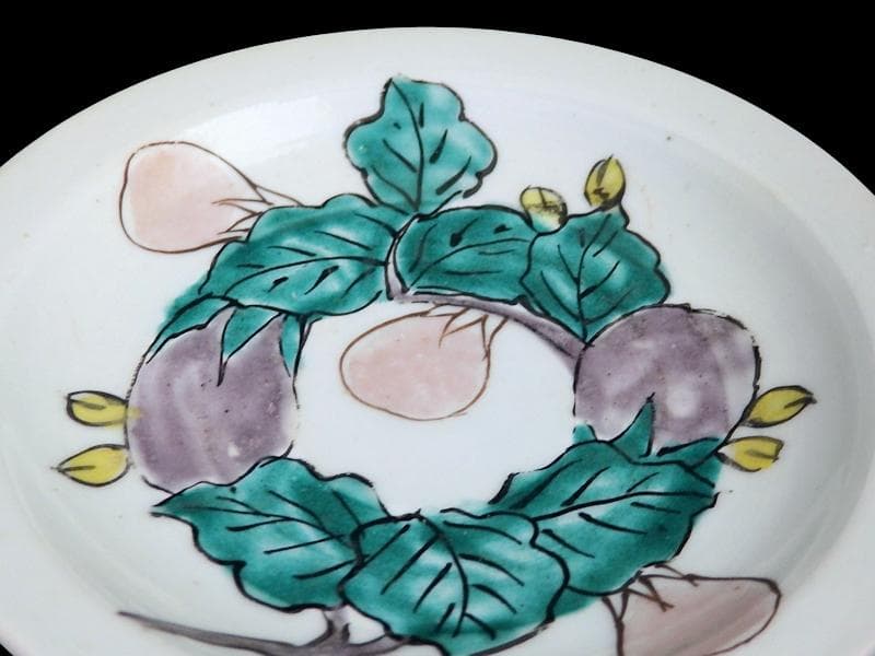 古伊万里 色絵 茄子の図 3寸半皿 手塩皿 A832AS-fbuv - メルカリ