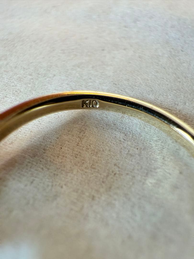 TSUTSUMI K10YG グレームーンストーン リング 9号 ダイヤ 極美品