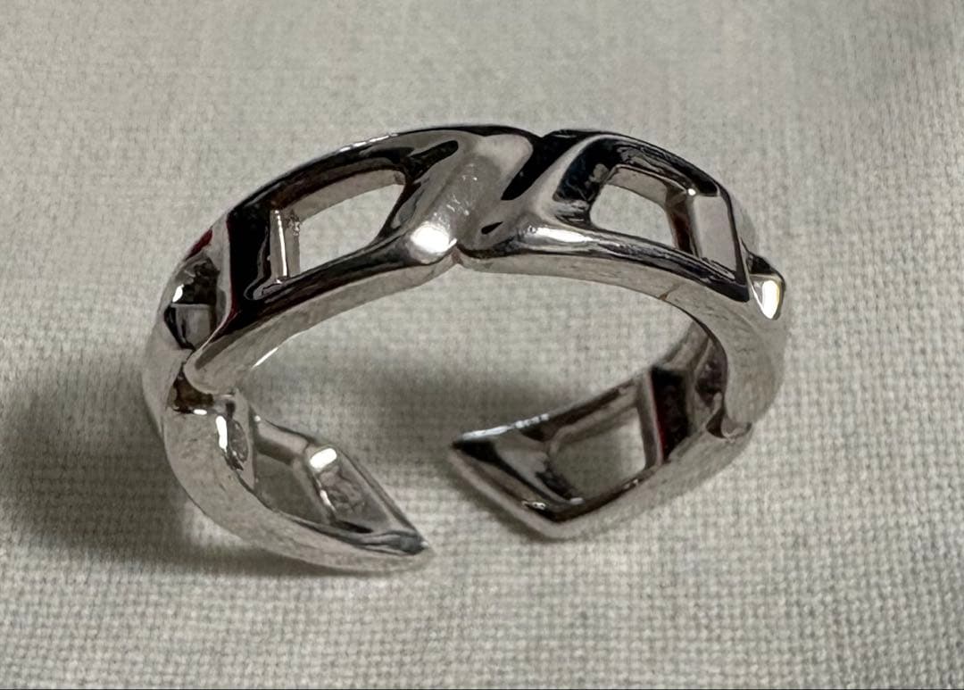 DIESEL ディーゼル シルバーリング 指輪 9号 ロゴ 正規品