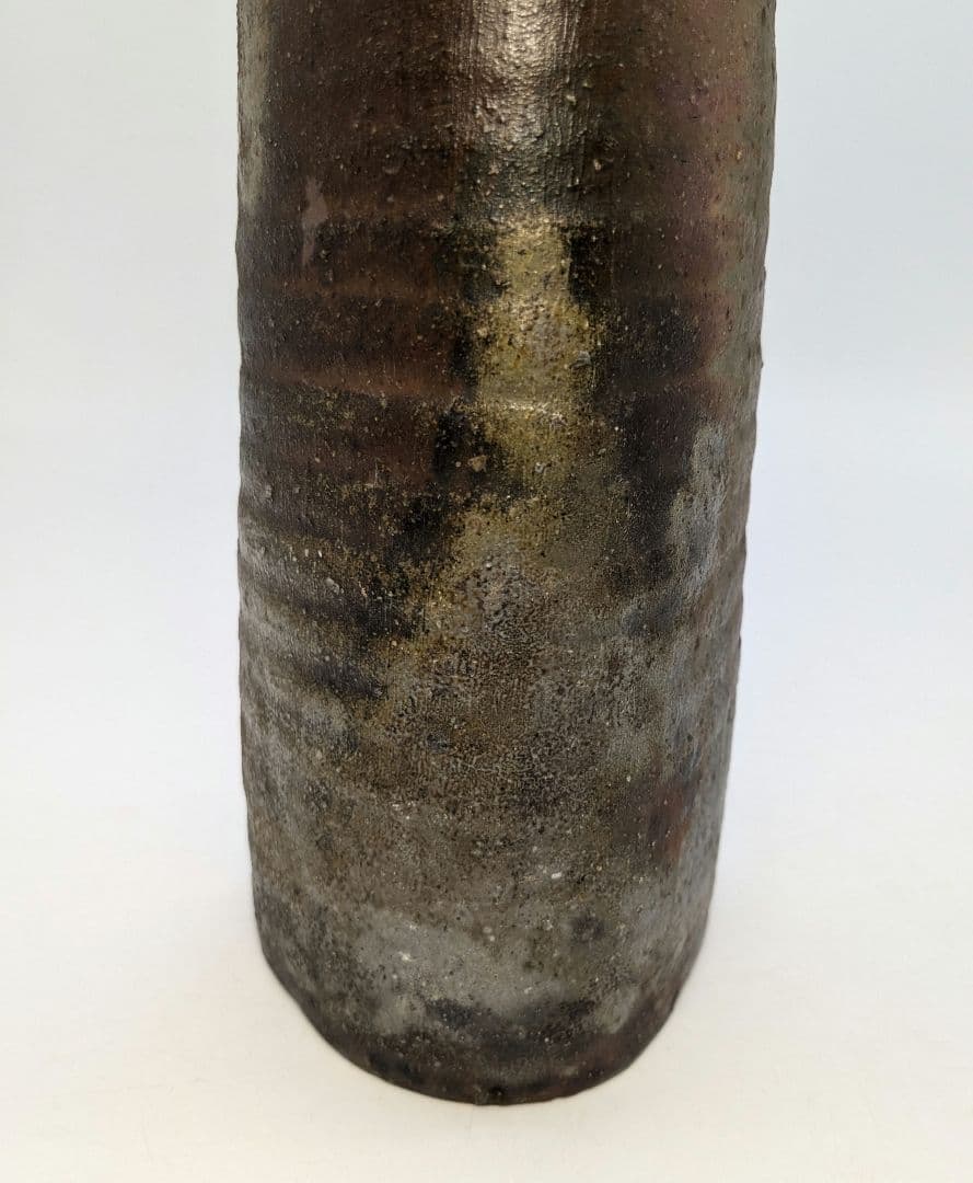 岡山県重要無形文化財 山本雄一 備前焼 三角花入 花瓶 花器 フラワーベース