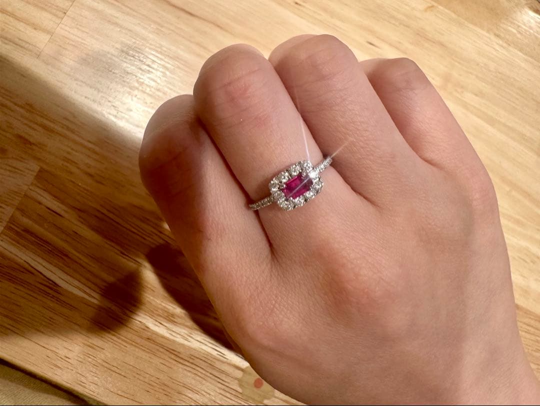 ルビー ダイヤモンド取り巻きリング プラチナ