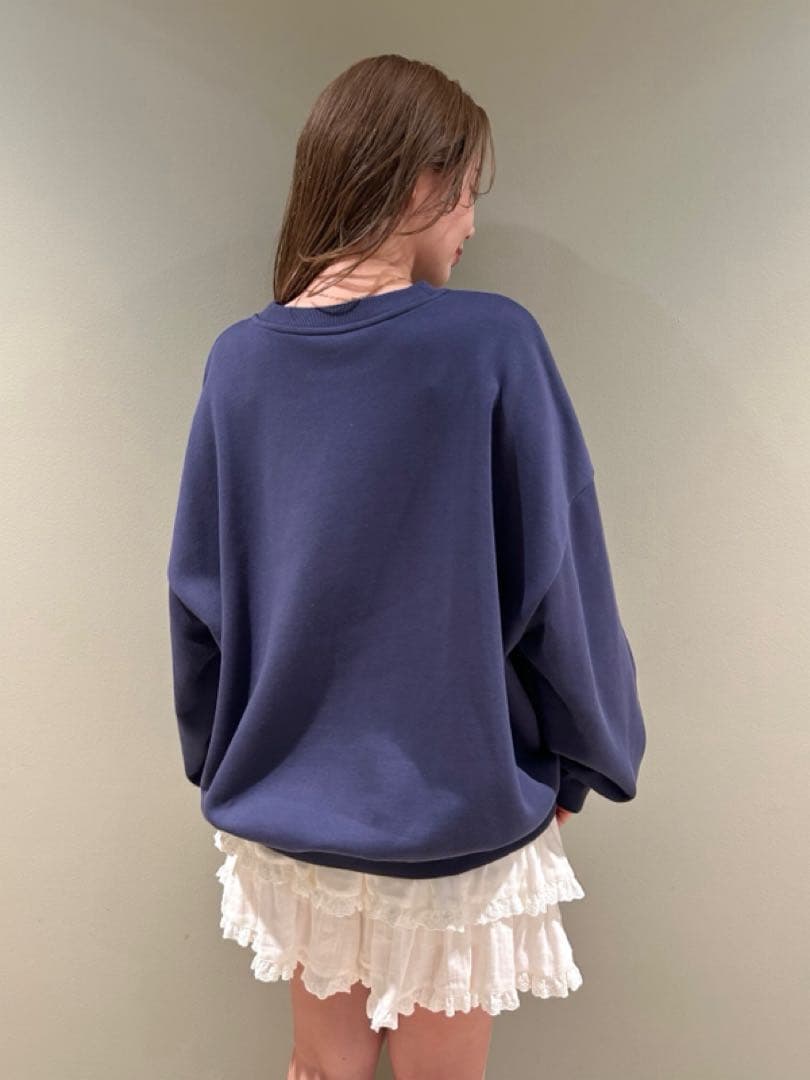 新品 ジェラートピケ スウェット 裏毛プルオーバー ネイビー