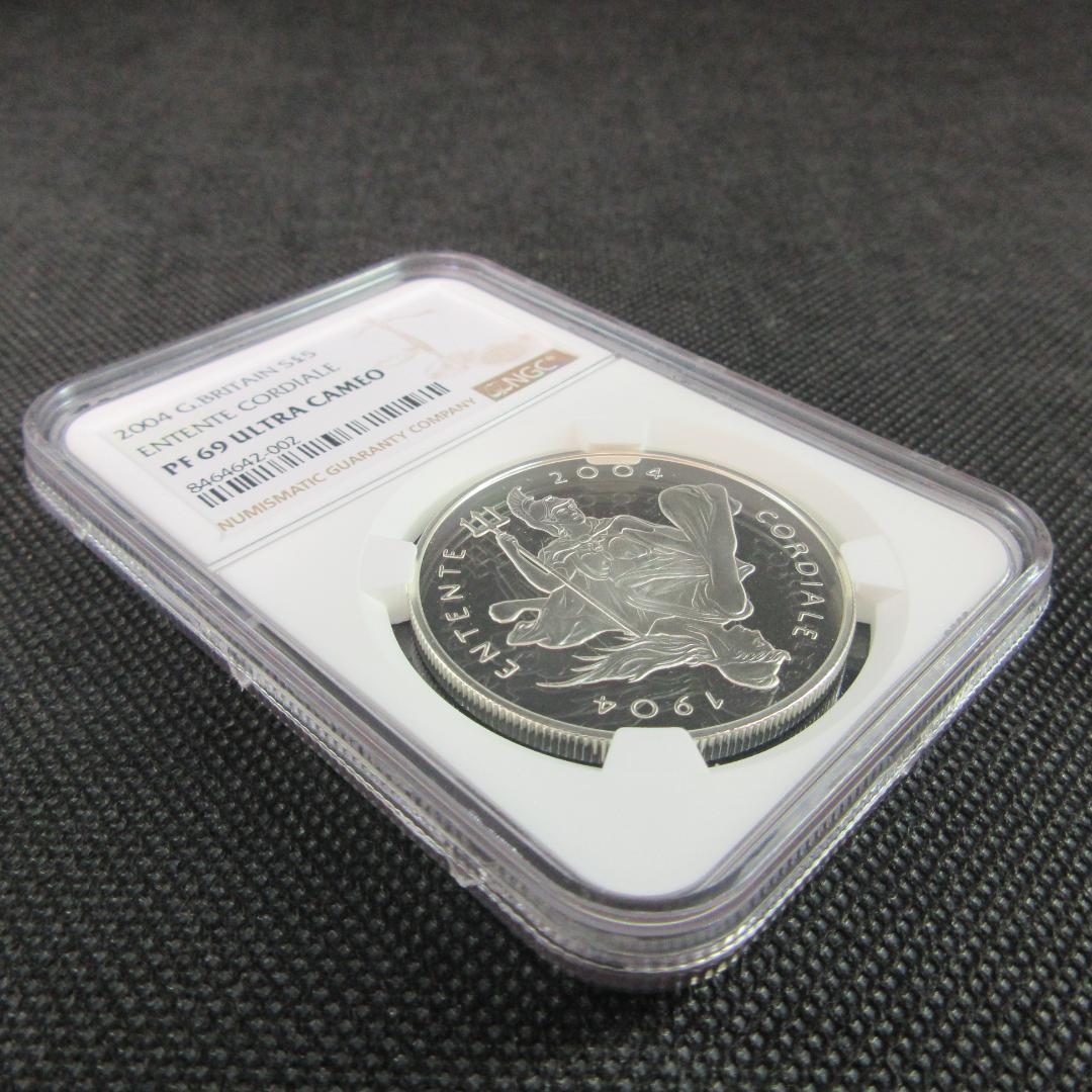 2004 イギリス 英仏協商 エリザベス2世 5ポンド銀貨 NGC コイン - メルカリ