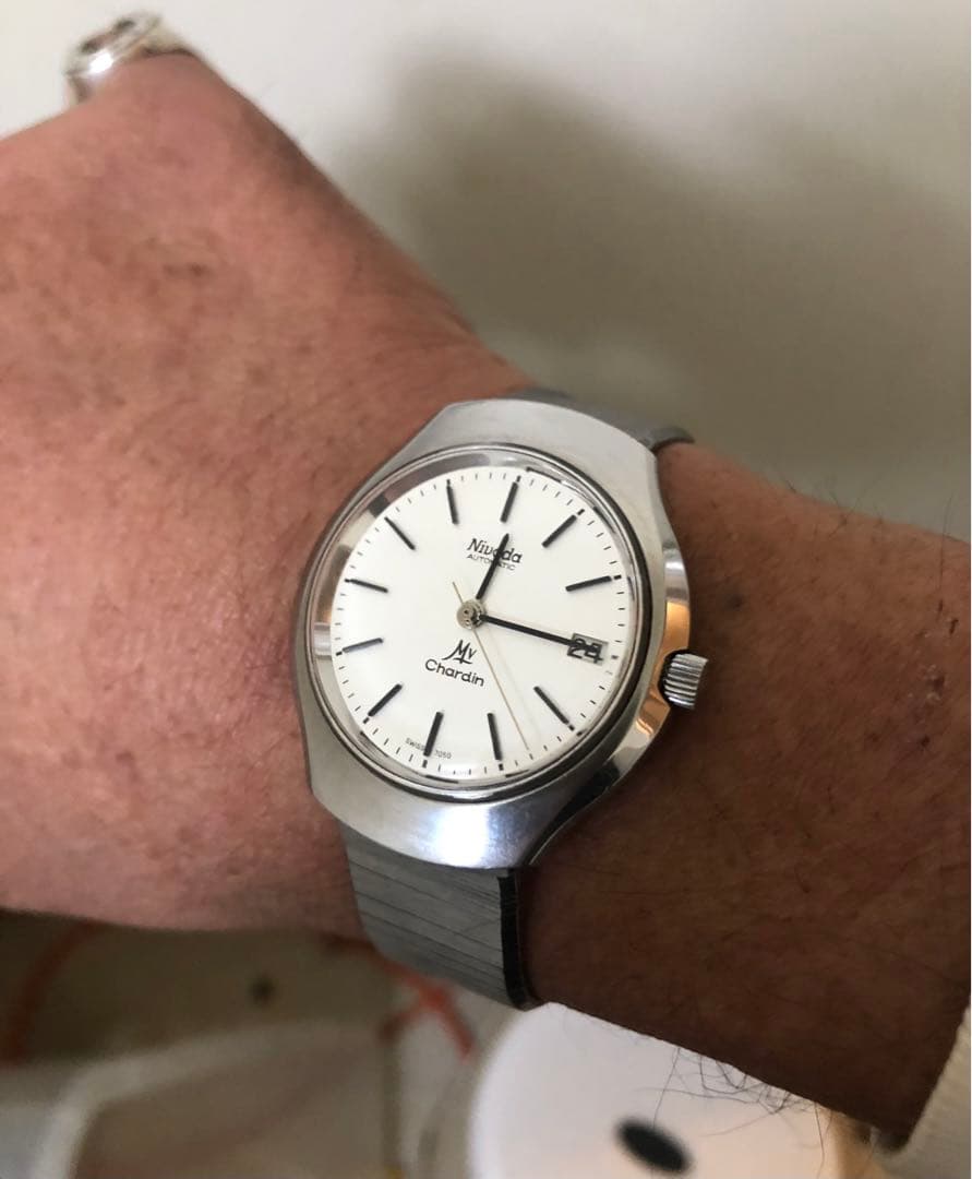 美品★稼動良好★ニバダ　シャルダン　自動巻　ヴィンテージ　メンズ　腕時計