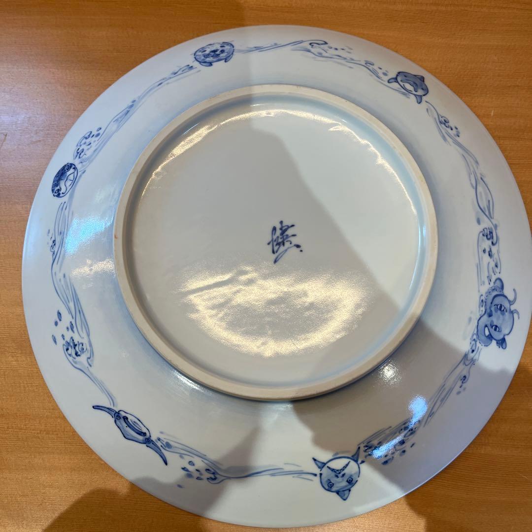 青白磁 大皿 海洋生物デザイン作家物 - メルカリ