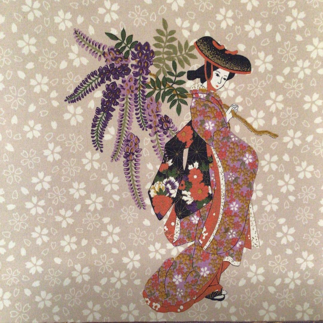 No1500/掛軸 藤娘 絹本 美人画 古美術 日本画 時代 送料無料