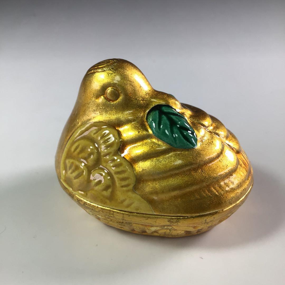 R725 香合 『中村翠嵐造』『交趾白檀』『花喰鳥香合』 共箱 茶道具