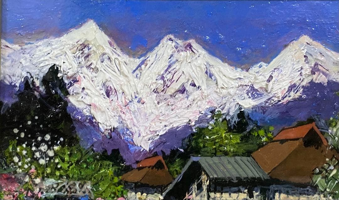 宮本信州画　直筆油絵　F0 送料込み