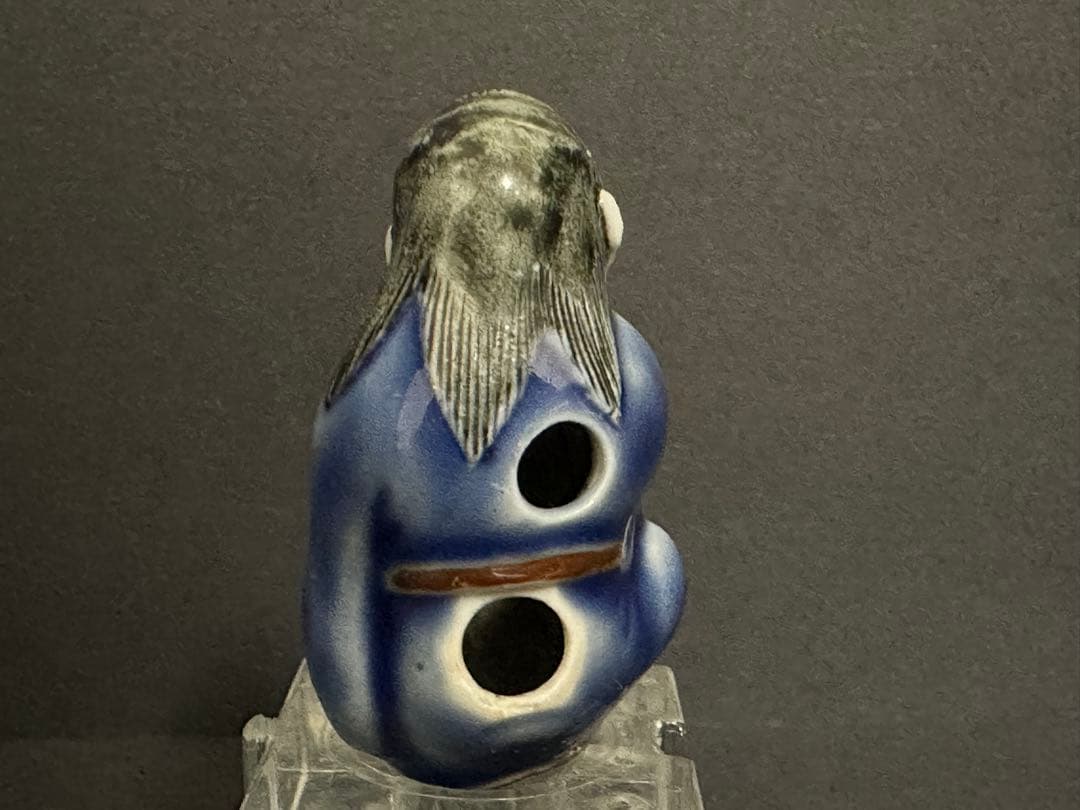 根付(netsuke)】陶器 瑠璃鉄釉蝦蟇仙人根付 江戸時代