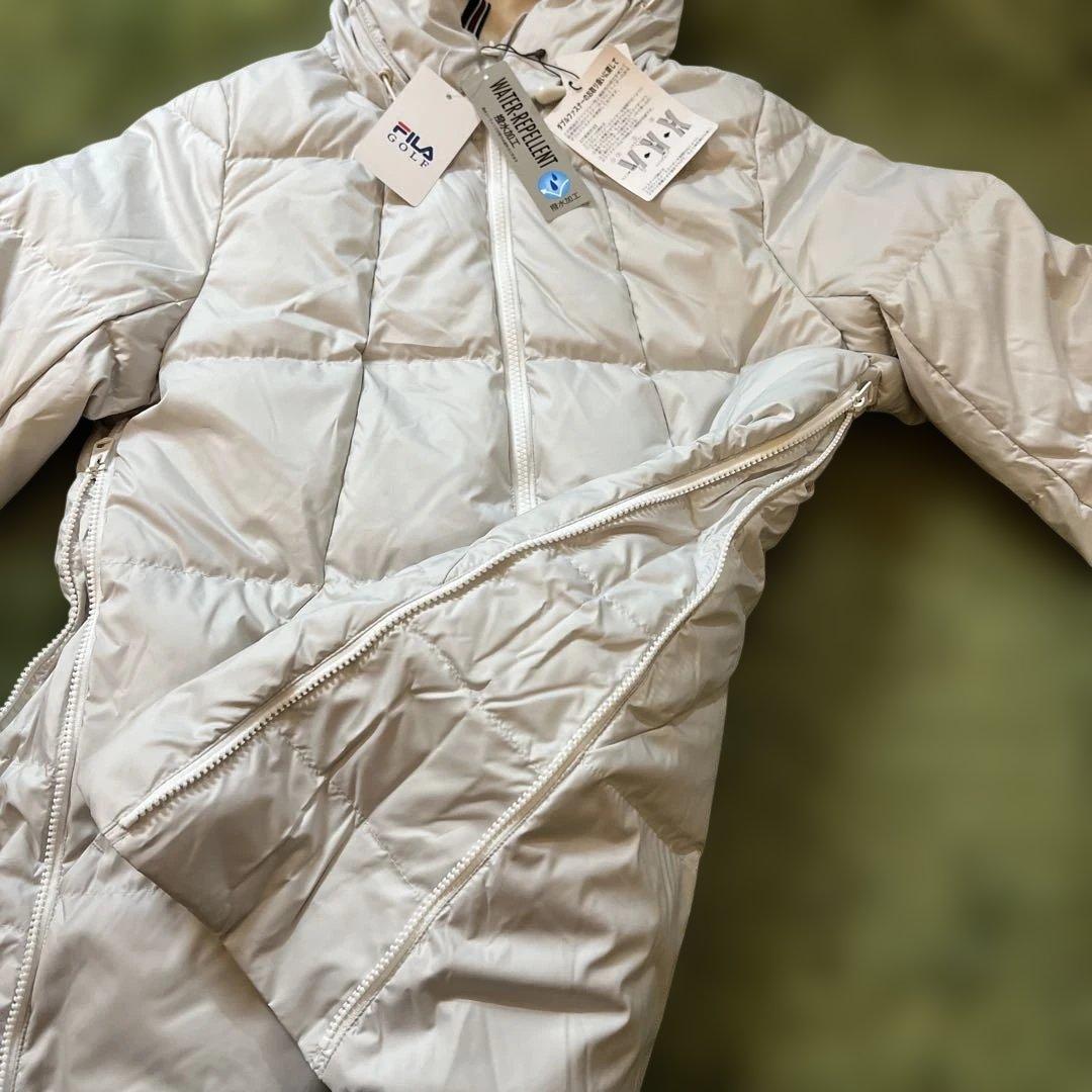 新品Ｌサイズ　フィラゴルフレディース撥水加工フード付き高級ダウンジャケット