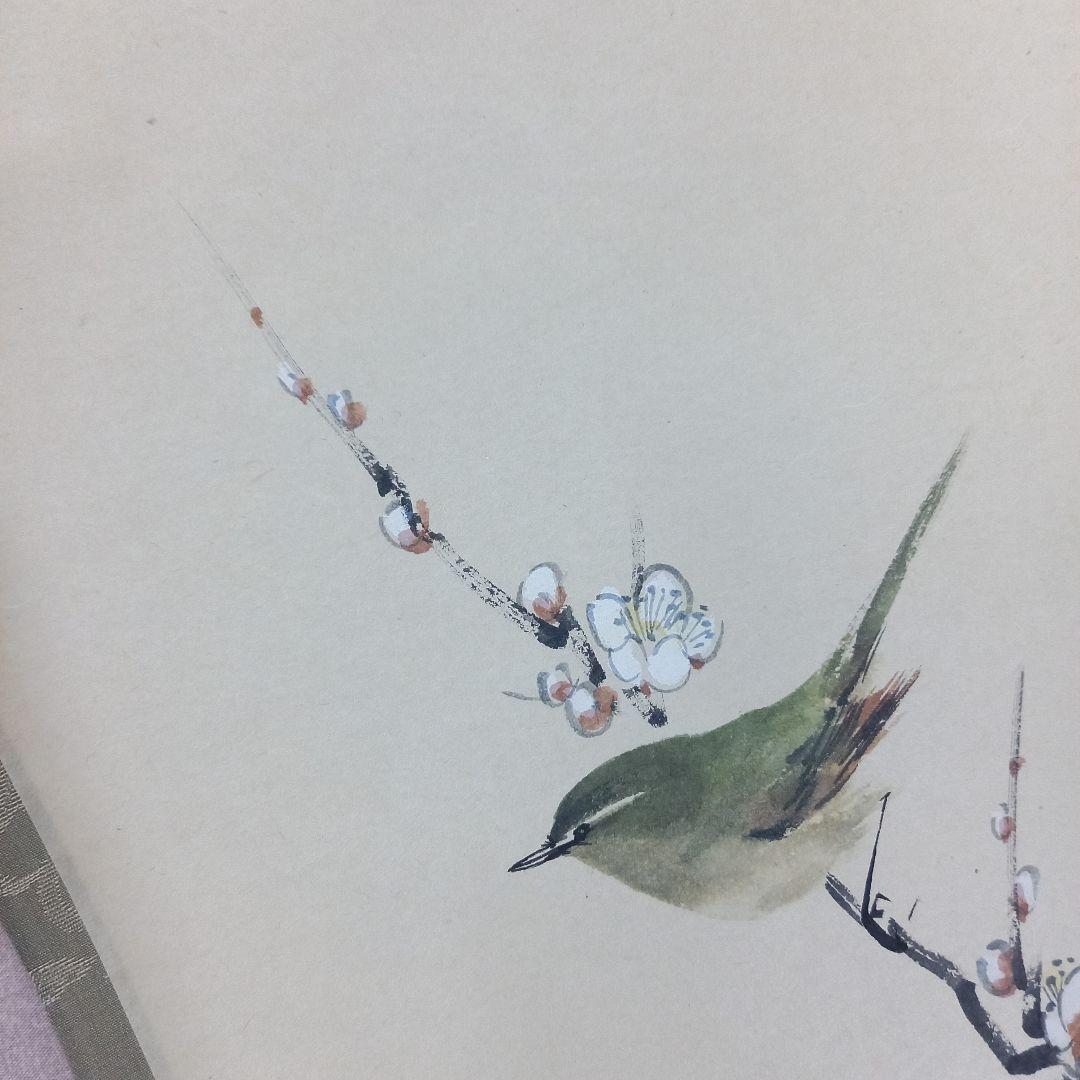 掛け軸 前大徳須賀玄道 梅と鶯 尺巾立 日本画 - メルカリ