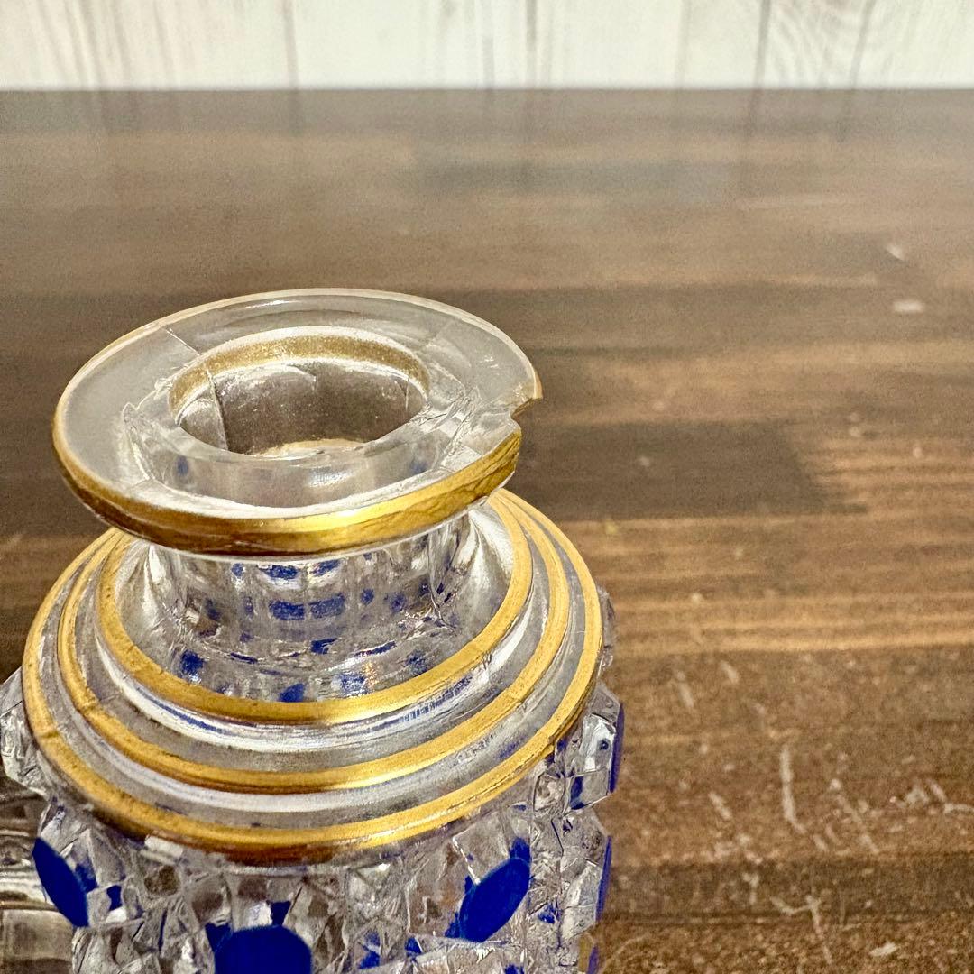 オールドバカラ ディアマンピエーリーコバルトブルー香水瓶OLD BACCARAT