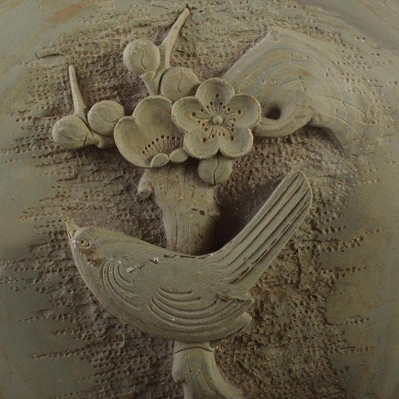 中国 書道具 滑原端渓石 玉泉作 梅木に鳥刻 緑端渓硯 C R6094 - メルカリ