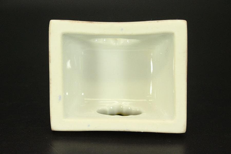 九谷焼 香炉 双耳 獅子蓋 木箱付(メ1491)