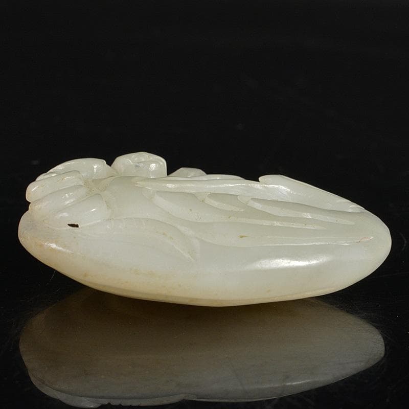 中国 玉石白玉彫刻 蝙蝠彫 根付 紙鎮 置物 C R7147E - メルカリ