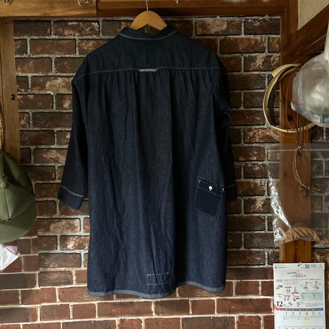 ダークデニム ロングシャツ男女兼用快晴堂