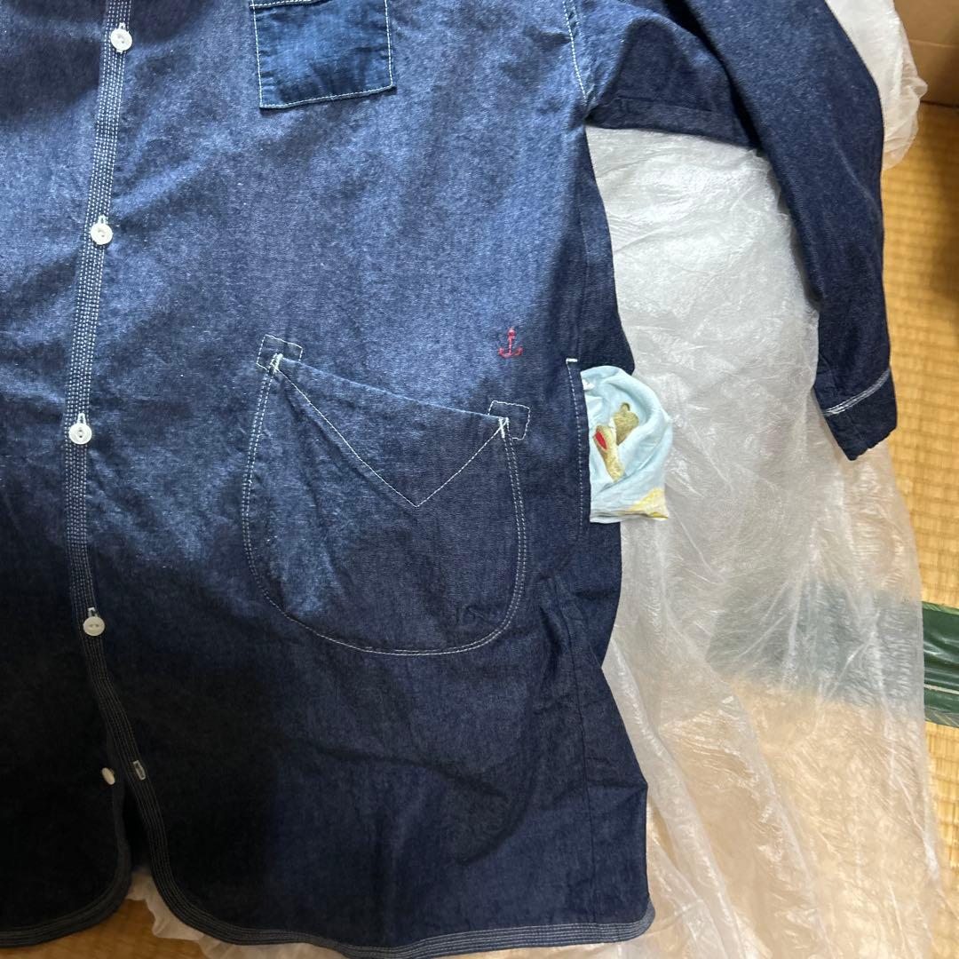 ダークデニム ロングシャツ男女兼用快晴堂