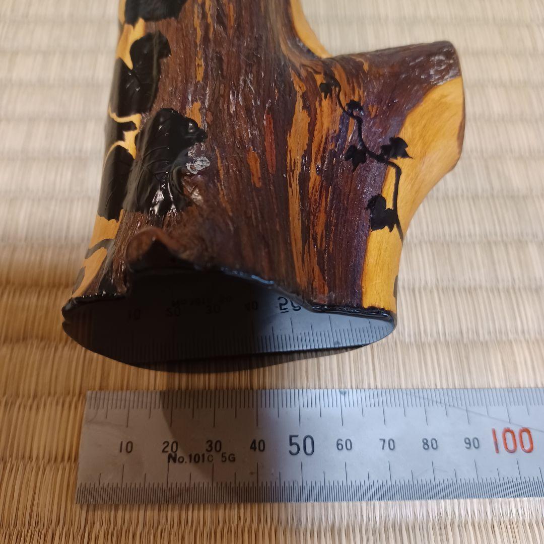 銀金具 蔦漆絵 掛花入 銀落とし 桐箱有 茶道具 漆芸