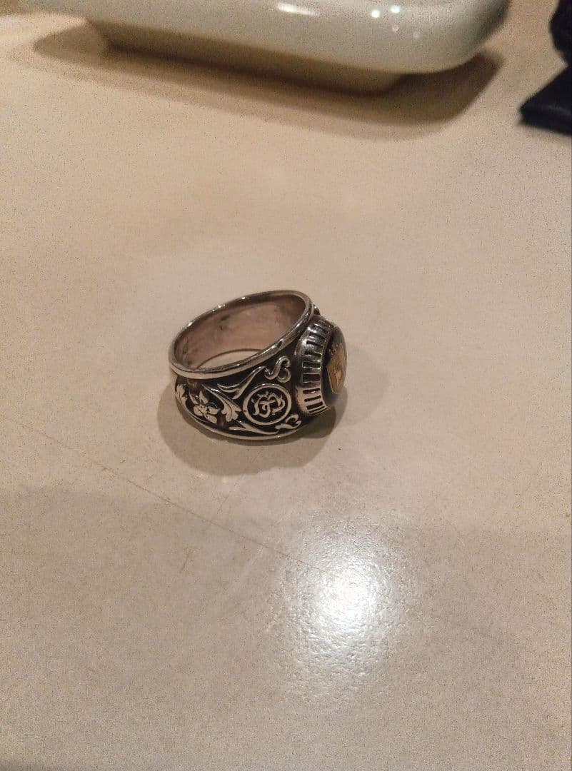 ポールスミス　カレッジリング　18号　指輪　シルバー 紋章　青　銀　金