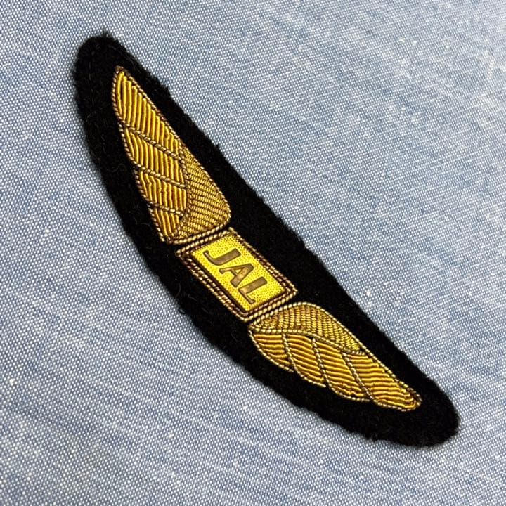 JAL 日本航空 胸章 ウイングバッジ エンブレム CREWタグ 希少 当時物