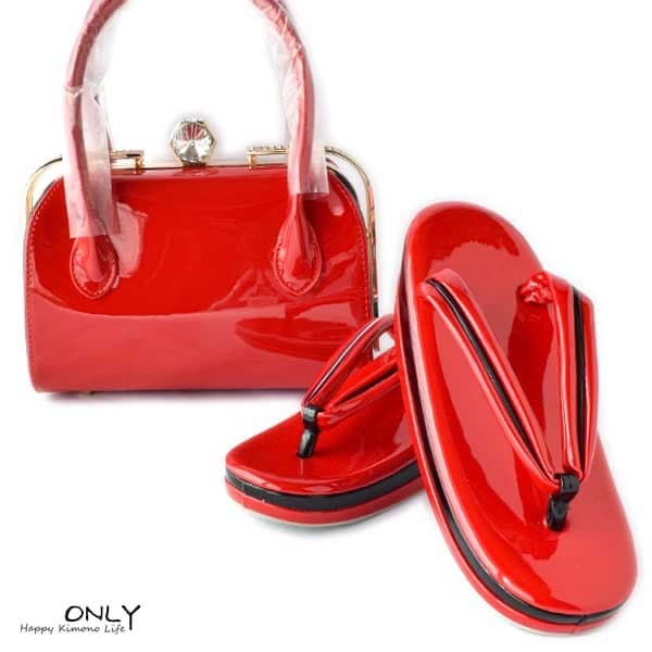 6493 振袖用 バッグセット 幅広 草履 エナメル 合革 バックセット 新品