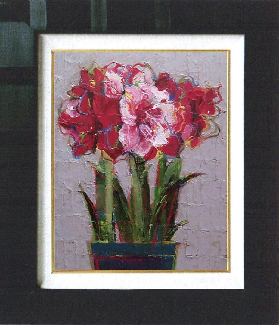 油絵 菅家令子 絵 絵画 インテリア uF6-111002 花