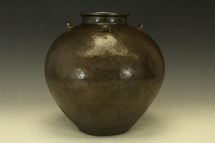 六古窯 常滑 四耳壷 茶壷 茶道具 高25cm(LC644)