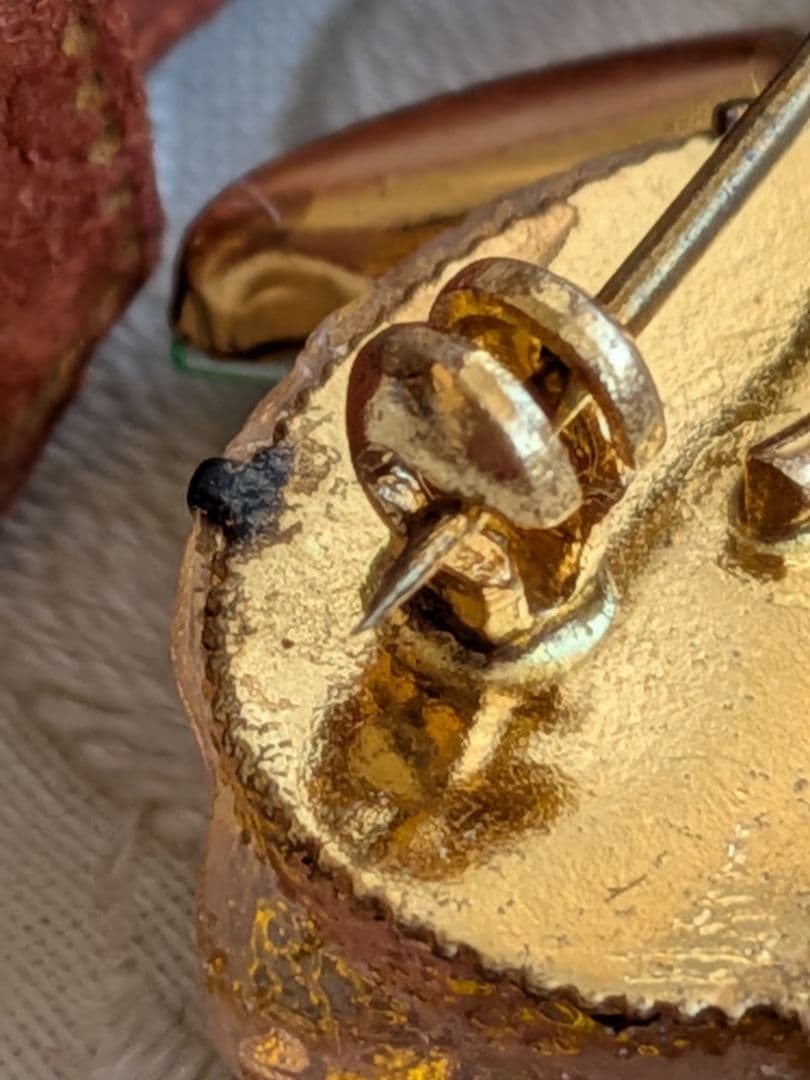 訳あり】AUSTRIA製 フルーツガラス レモン ブローチ ヴィンテージ