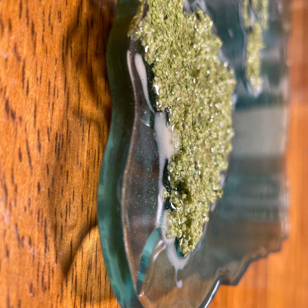 Aloha装飾プレート 青緑色 Hawaii レジン