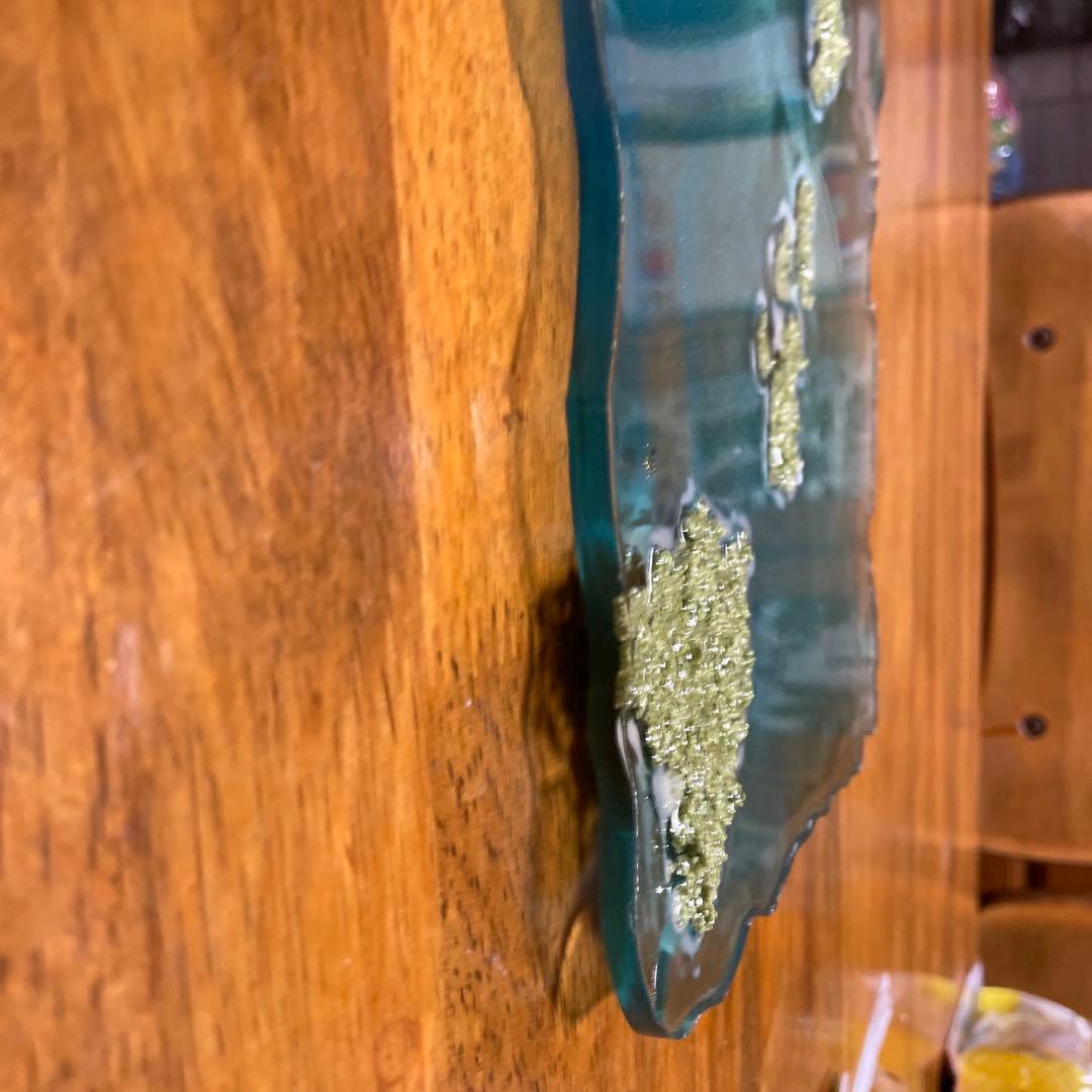 Aloha装飾プレート 青緑色 Hawaii レジン