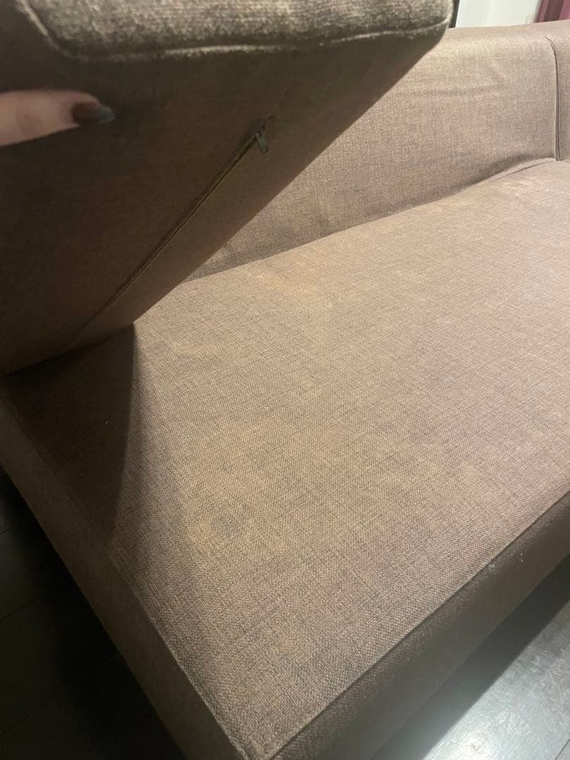 シモンズ　レテュ　カウチソファ　ブラウン L字型ファブリックソファ