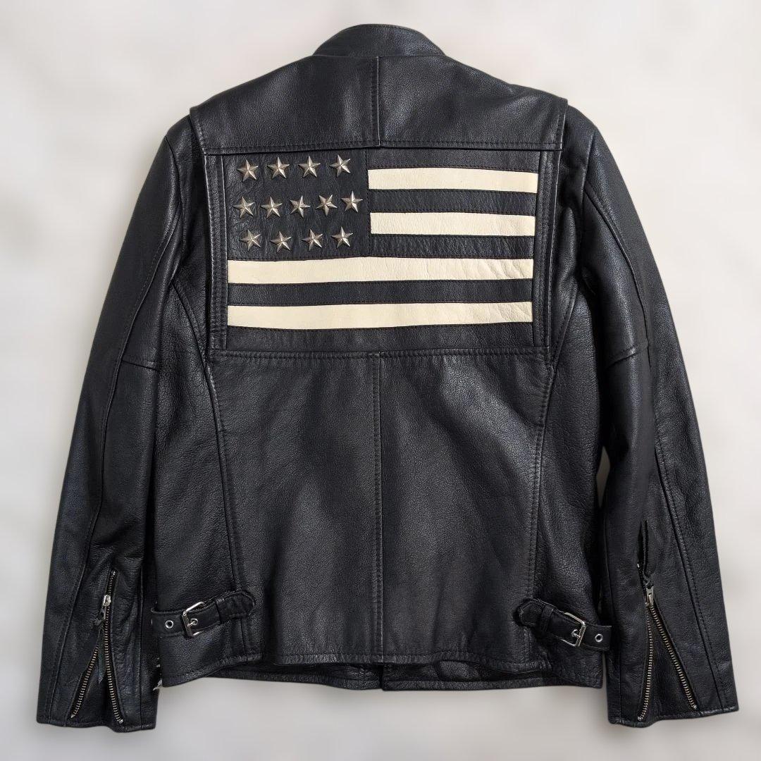極美品ショット100周年記念 星条旗シングルライダースグレースター革