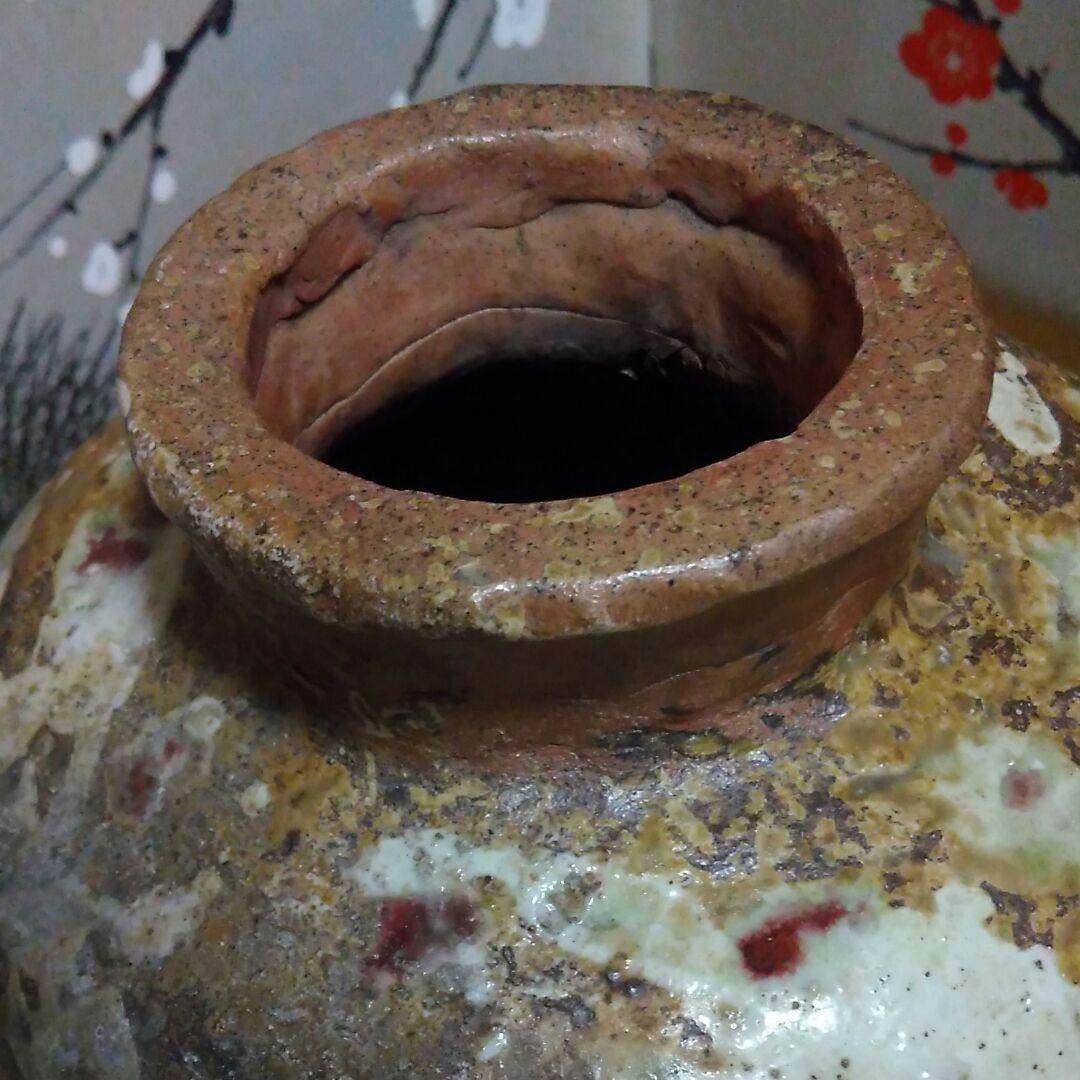陶芸 古い壺 手びねり 陶印あり