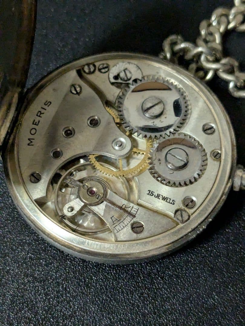1920〜1930年代製MOERIS 手巻き式懐中時計 Silver900