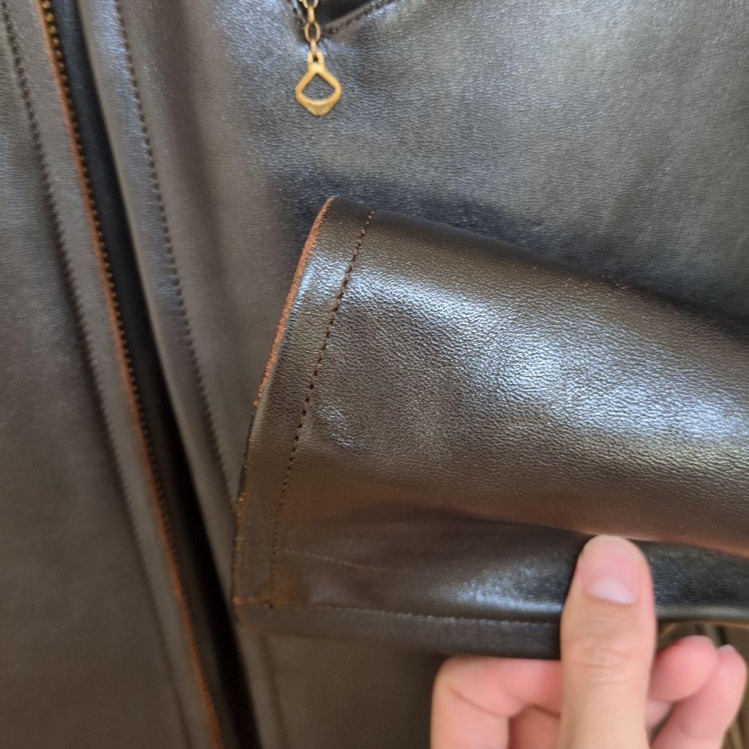 美品！】ワイツーレザー 茶芯36 シングルライダース